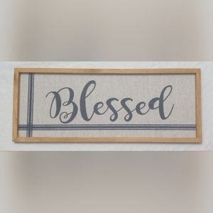Wood Blessed Sign 19"x7.5"
